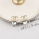 Gold Daily Letters Rhinestone Decor Earrings