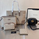 Khaki Street Letters Patchwork Zipper Bags