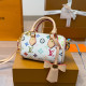 White Casual Letters Gradient Zipper Bags