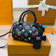 Black Casual Letters Gradient Zipper Bags