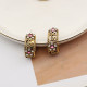 Black Gold Daily Letters Hollow Out Rhinestone Decor Earrings