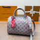 Gray Pink Casual Letters Patchwork Zipper Contrast Bags