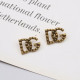 Black Gold Daily Letters Hollow Out Earrings