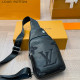 Black Street Letters Zipper Embossed Bags