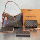 Brown Casual Letters Patchwork Chains Contrast Bags