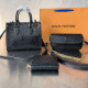 Black Daily Letters Chains Embossed Bags