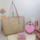 Pink Apricot Street Letters Patchwork Zipper Bags