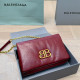Burgundy Casual Letters Metal Accessories Trim Texture Bags