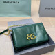 Ink Green Casual Letters Metal Accessories Trim Texture Bags