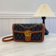 The cowboy blue Casual Letters Patchwork Chains Contrast Bags