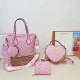 Pink Casual Letters Patchwork Zipper Bags