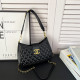 Black Daily Solid Color Patchwork Metal Accessories Trim Bags
