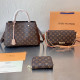 Brown Casual Letters Patchwork Chains Contrast Bags