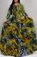 Tawny Elegant Geometric Print Animal Print Pocket Lace Up Contrast O Neck Printed Dresses