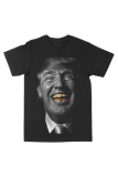 Black Casual Figure Print O Neck T-Shirts