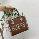 Brown Casual Snakeskin Print Letters Patchwork Zipper Bags