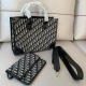 Black White Street Letters Patchwork Contrast Bags