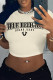 Apricot Casual Letter Print Contrast O Neck T-Shirts