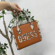 Orange Casual Snakeskin Print Letters Patchwork Zipper Bags