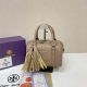 Khaki Casual Letters Zipper Tassel Embossed Bags