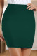 Ink Green Casual Solid Color Patchwork Skinny Mid Waist Patchwork Bottoms