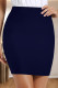 Tibetan Blue Casual Solid Color Patchwork Skinny Mid Waist Patchwork Bottoms
