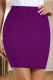 Purple Casual Solid Color Patchwork Skinny Mid Waist Patchwork Bottoms