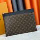 Dark Brown Daily Letters Zipper Bags