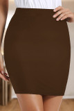 Red Casual Solid Color Patchwork Skinny Mid Waist Patchwork Bottoms