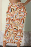 Camouflage Casual Geometric Print Contrast Skinny High Waist Full Print Bottoms