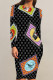 Black And White Street Animal Print The stars Flowers Heart Shaped Letters Contrast O Neck Printed Dresses
