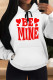 White Red Casual Letter Print Draw String Pocket Contrast Hooded Tops