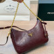 Burgundy Casual Solid Color Patchwork Zipper Texture Bags