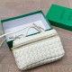 White Casual Solid Color Zipper Weave Bags