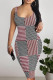 Black Red Sexy Plaid Floral Print Contrast U Neck Printed Dresses