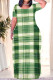 Green Casual Print Patchwork O Neck Long Plus Size Dresses