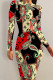 Yellow Casual Letter Print Gradient Cartoon Contrast O Neck Printed Dresses