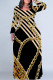 Black Gold Casual Chain print Contrast O Neck Printed Plus Size Dresses