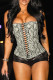 Black And White Sexy Print Cross Straps Strapless Tops