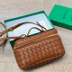 Orange Casual Solid Color Zipper Weave Bags