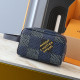 Dark Blue Daily Letters Zipper Bags