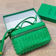 Green Casual Solid Color Zipper Weave Bags