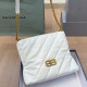 White Casual Letters Metal Accessories Trim Zipper Texture Bags