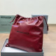 Burgundy Casual Solid Color Draw String Patchwork Contrast Bags