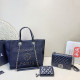 Black Street Letters Pearls Decor Bags