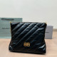 Black Casual Solid Color Metal Accessories Trim Zipper Texture Bags