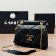 Black Daily Solid Color Metal Accessories Trim Texture Bags