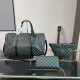 Black Gray Casual Plaid Patchwork Zipper Contrast Bags