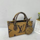 Yellow Brown Street Letters Patchwork Zipper Contrast Bags