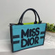 Turquoise Casual Letters Patchwork Zipper Contrast Bags